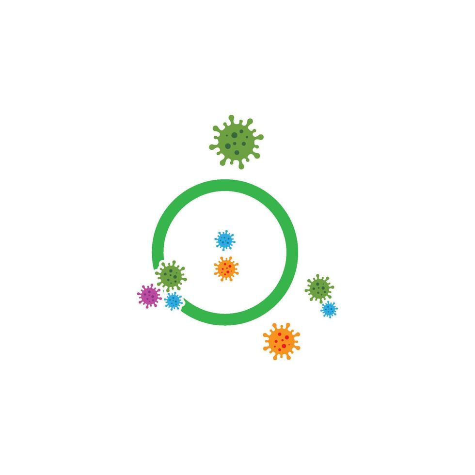 virus and bacteria icon illustration design vector