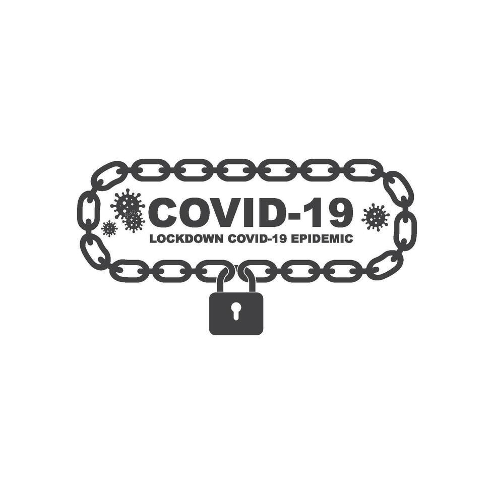 covid-19 corona virus lockdown icon illustration vector