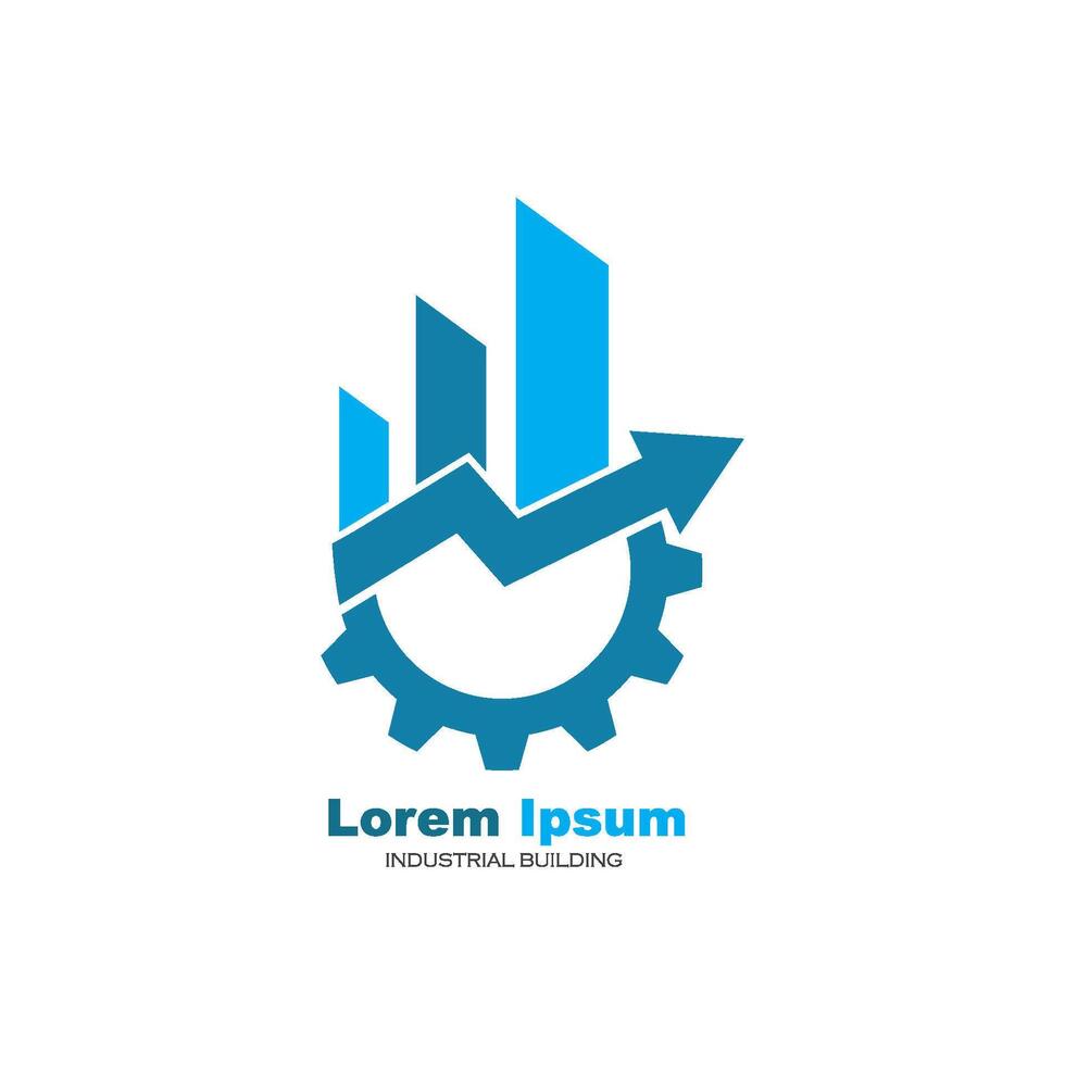 industrial building gear logo icon vector