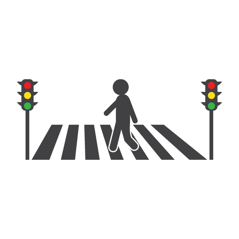 people walking on zebra cross illustration vector