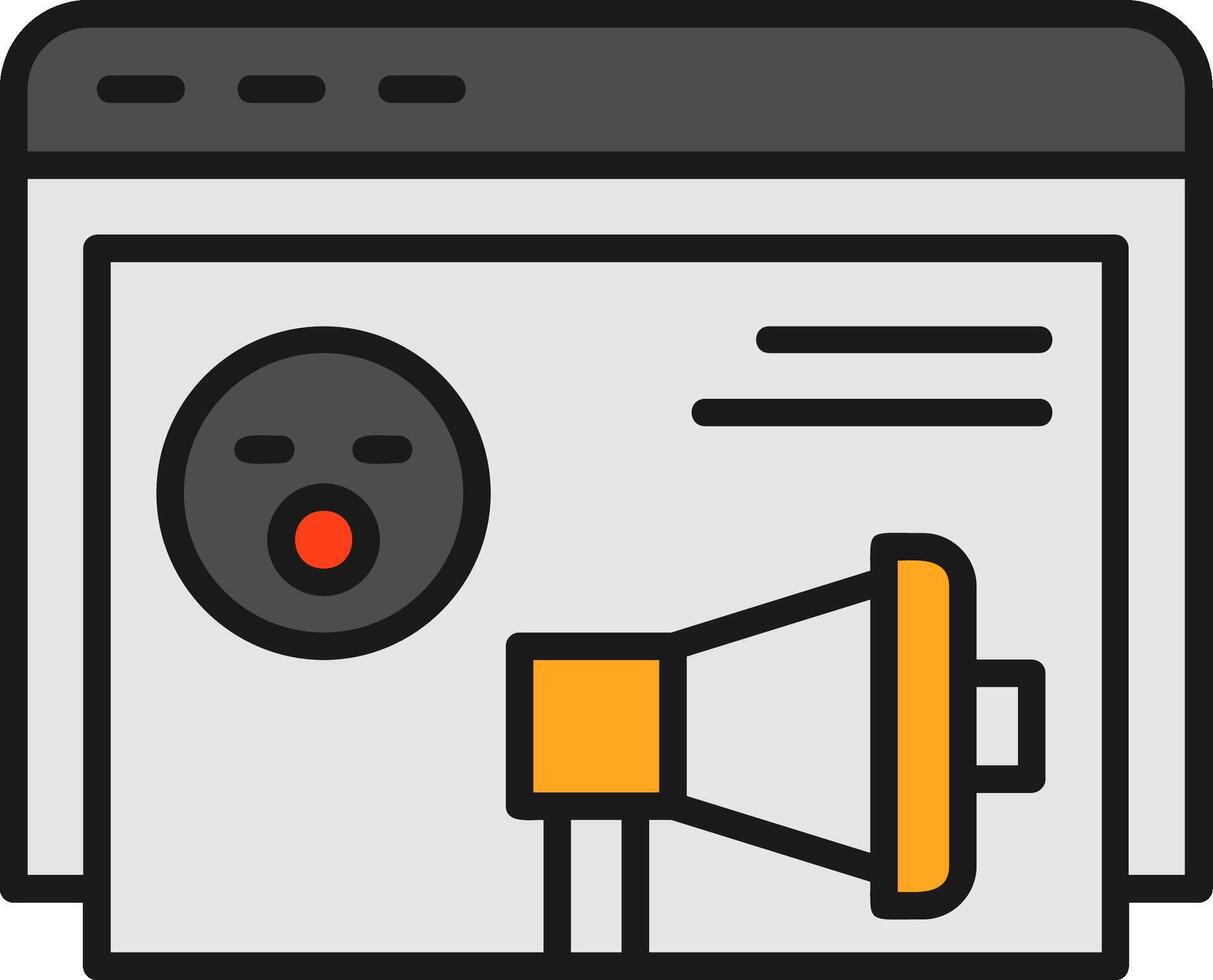 Meme Line Filled Icon vector