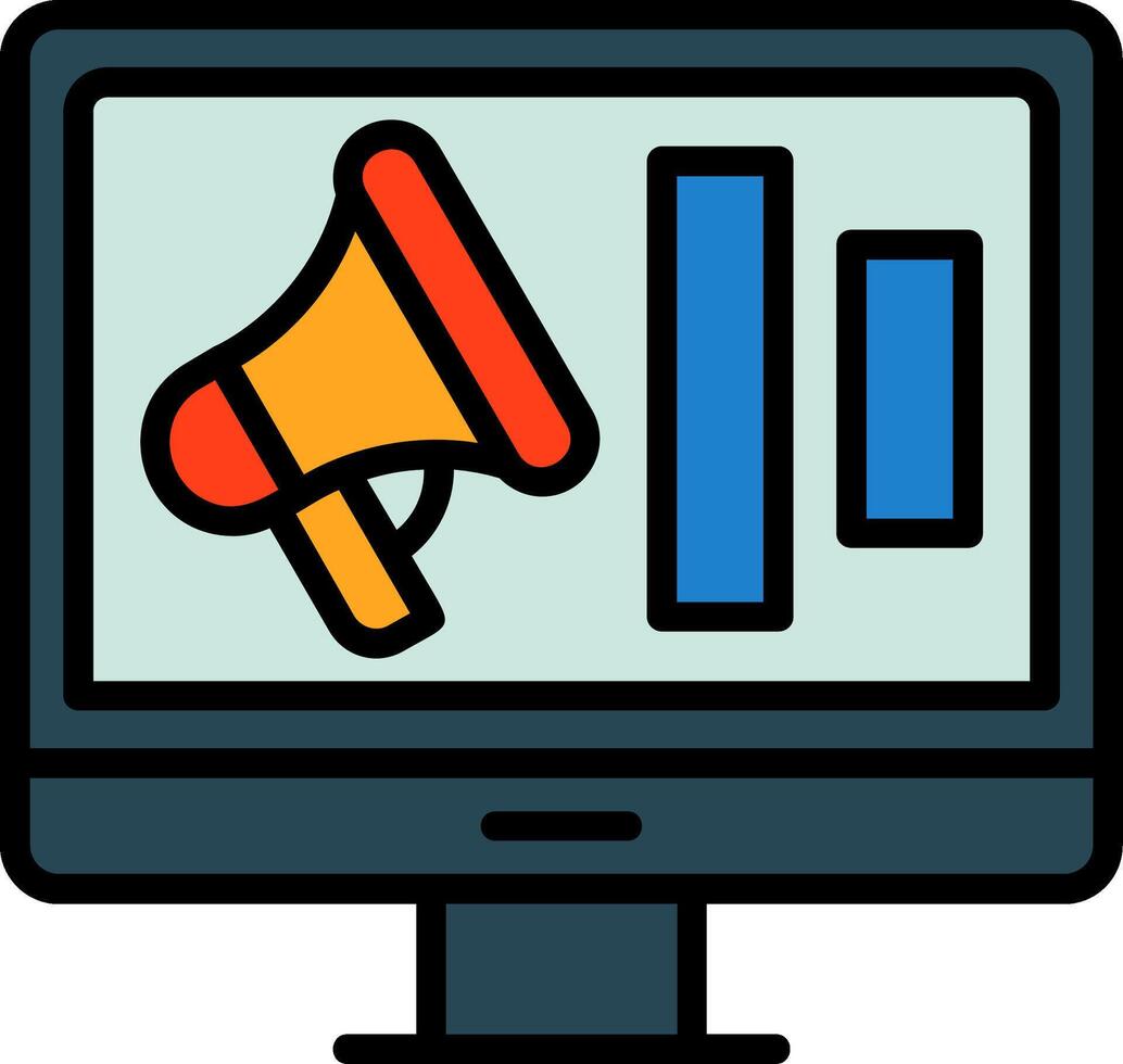 Campaign Line Filled Icon vector