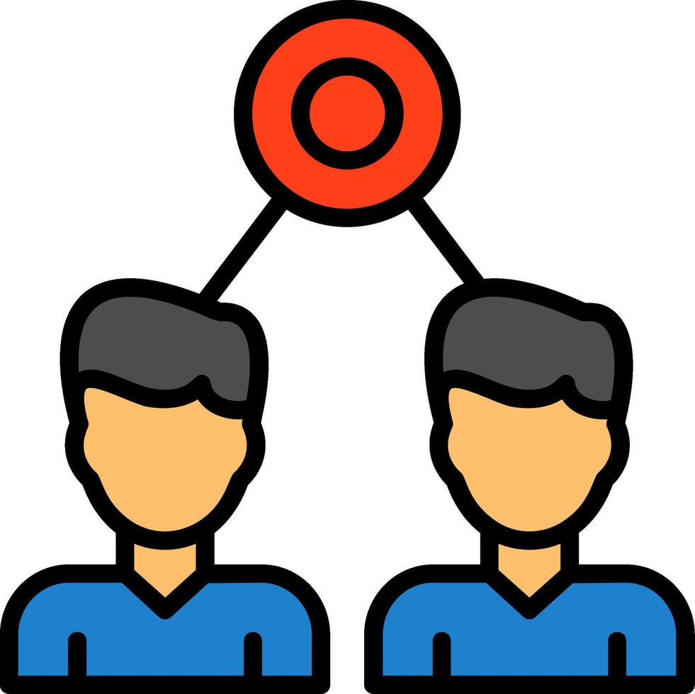 Lookalike Audiences Line Filled Icon vector