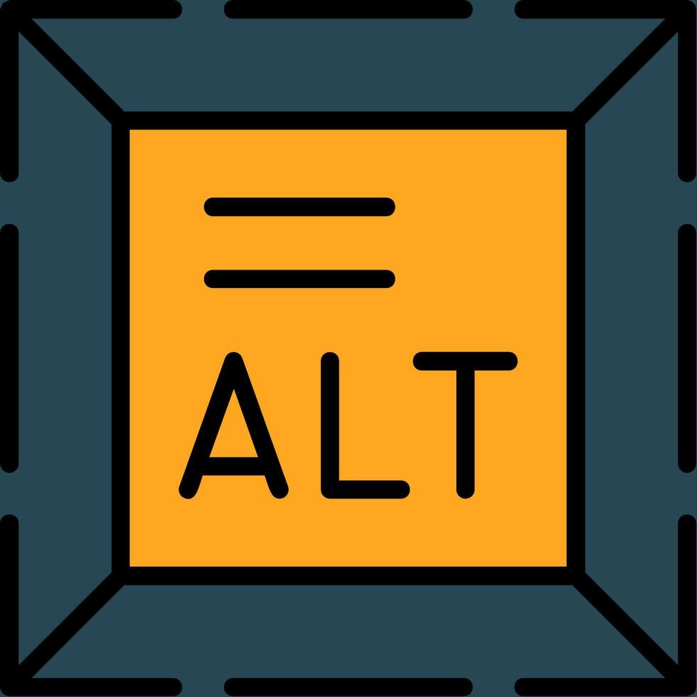 Alt Text Line Filled Icon vector