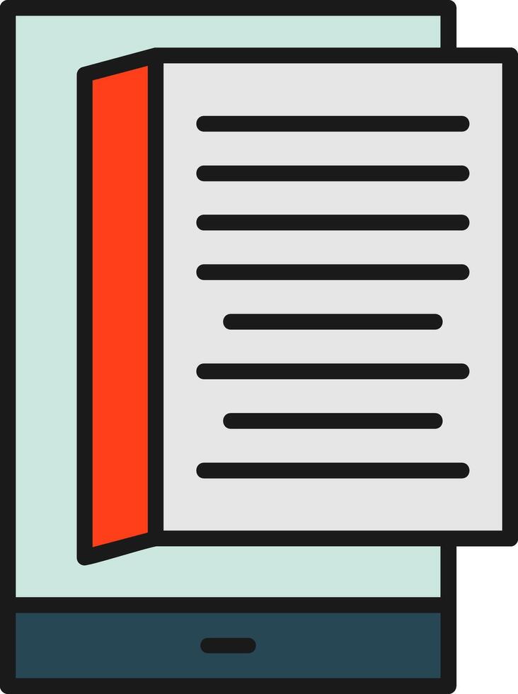 Ebook Line Filled Icon vector