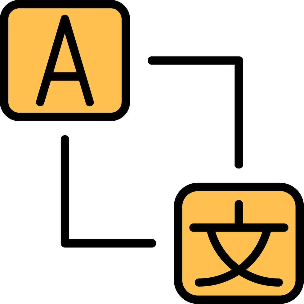 Language Barrier Line Filled Icon vector