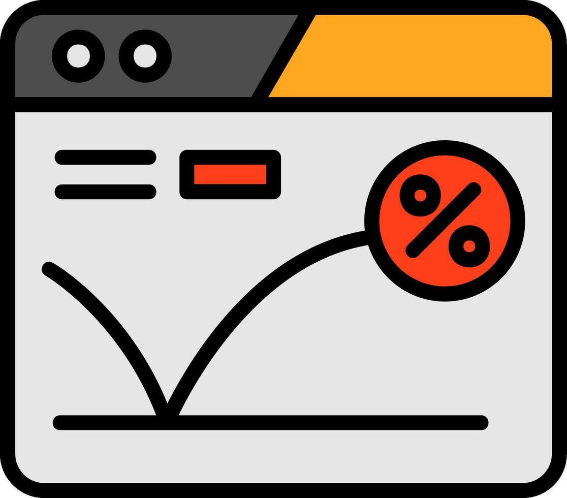 Bounce Rate Line Filled Icon vector