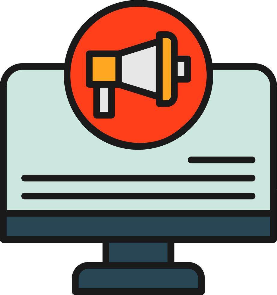 Online Pr Line Filled Icon vector