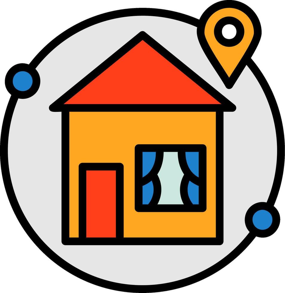 Hyperlocal Line Filled Icon vector