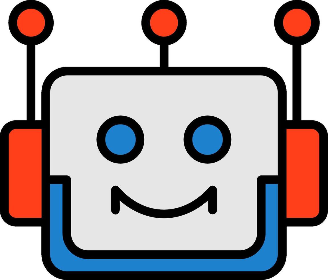 Bot Line Filled Icon vector