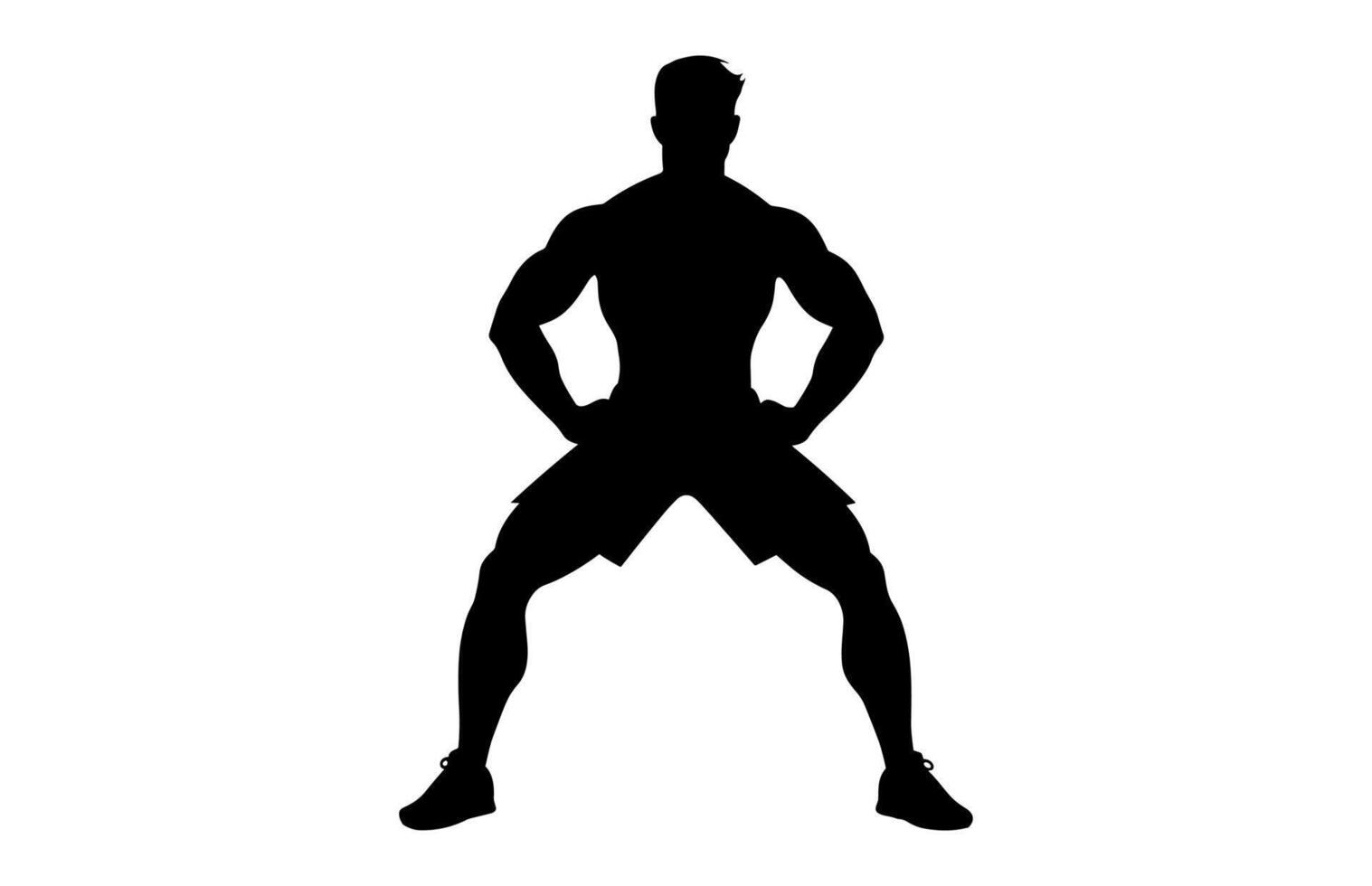 Male Exercise Black Silhouette vector