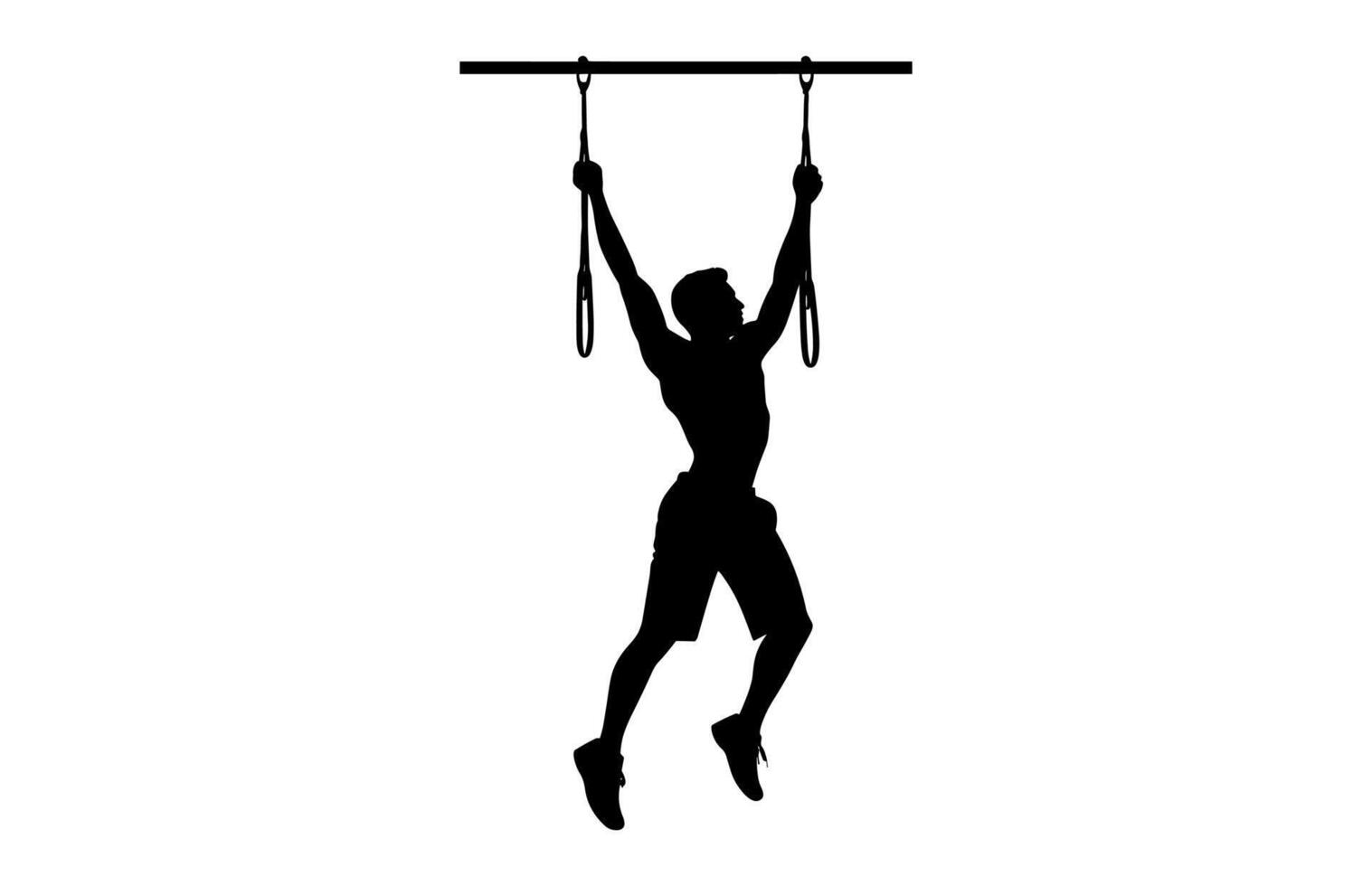 TRX Workout Black Silhouette vector