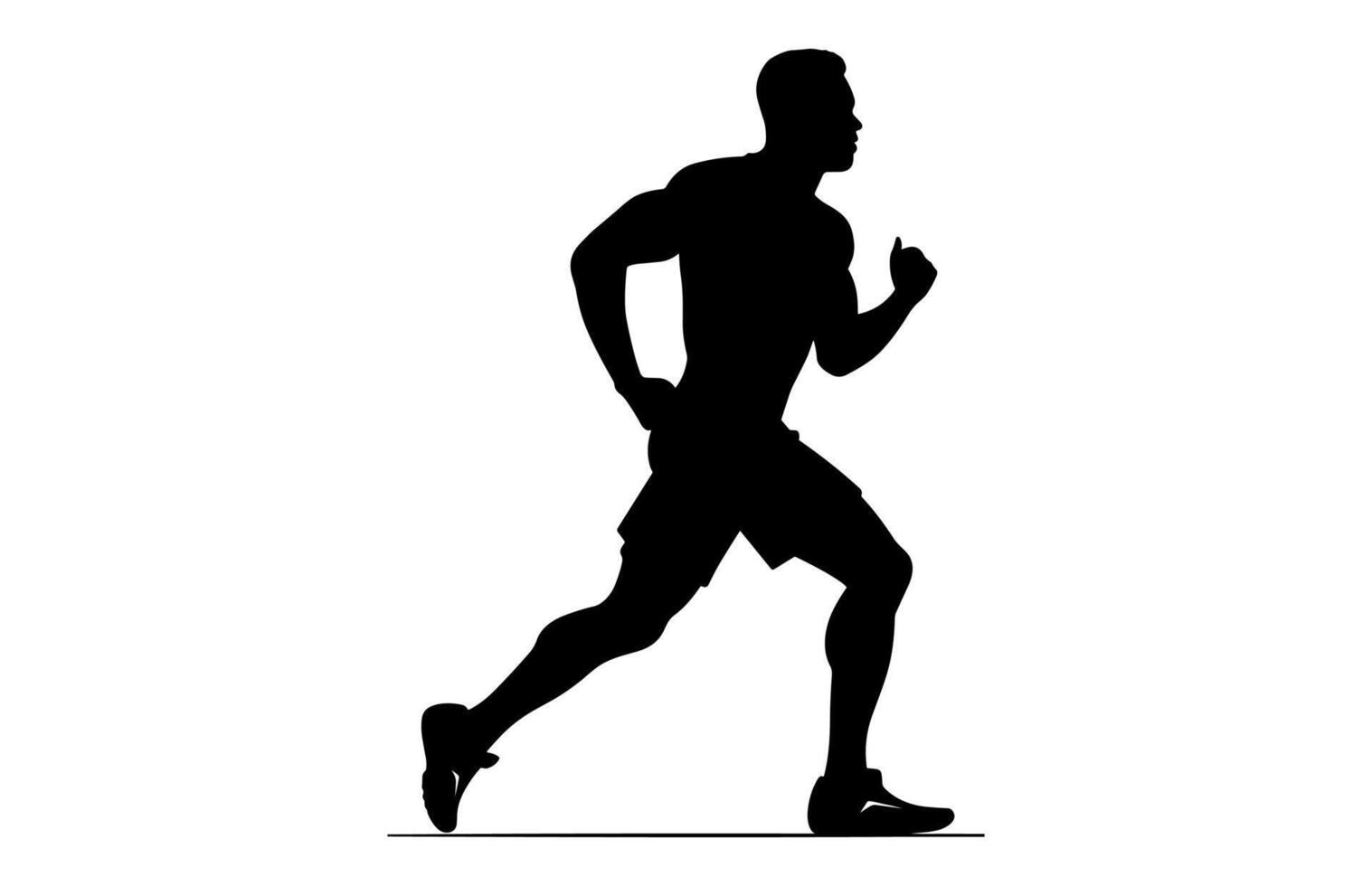 Man Running Black Silhouette vector