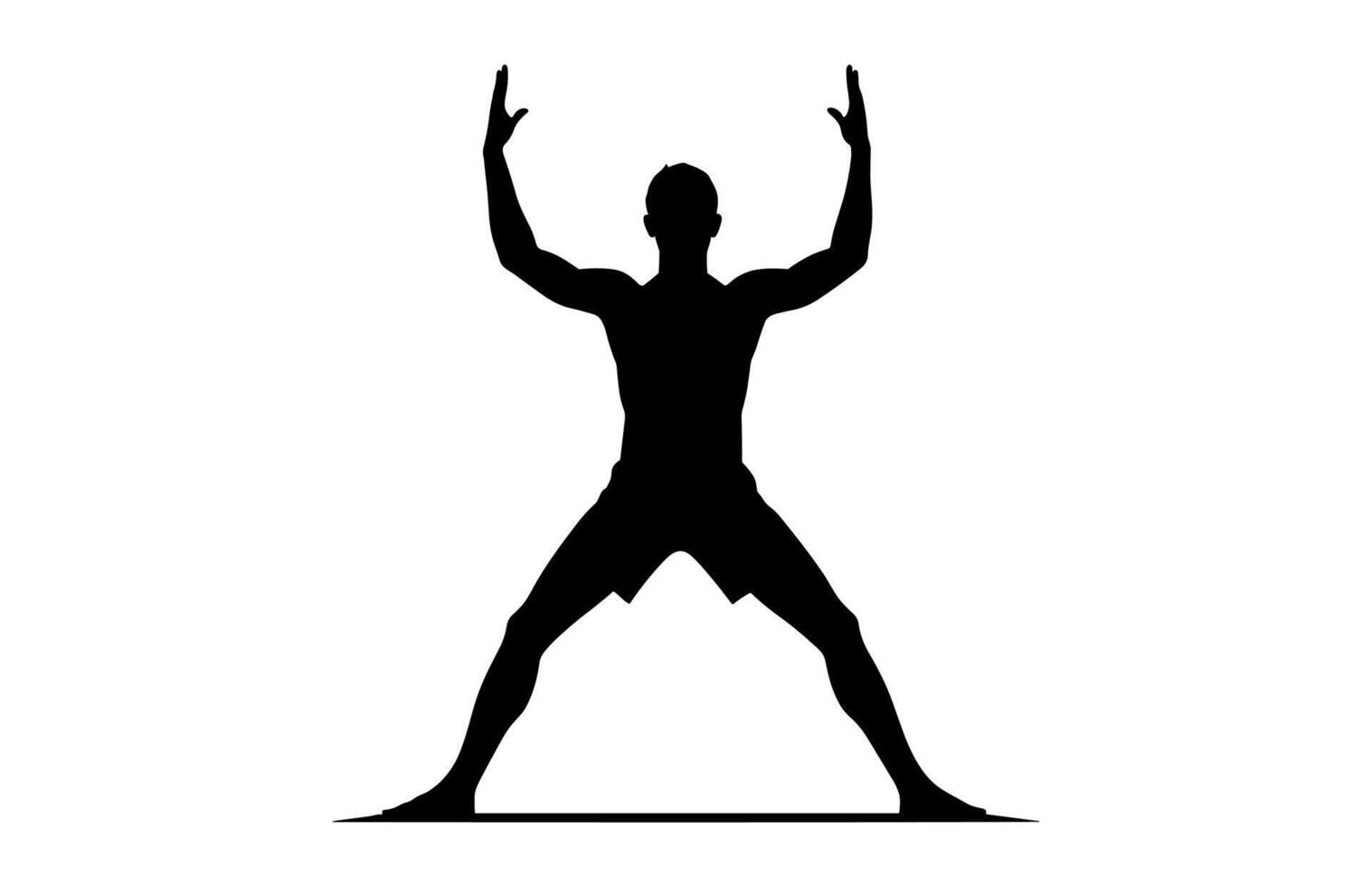 Man doing Yoga Silhouette vector