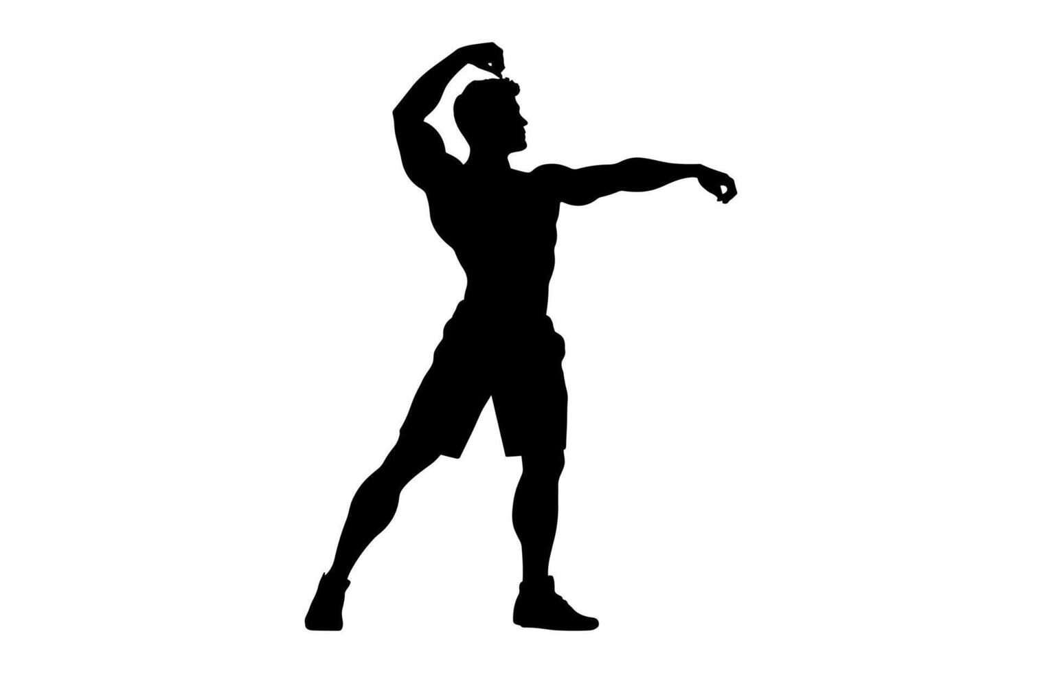 Men Doing Exercise Silhouette Clipart vector