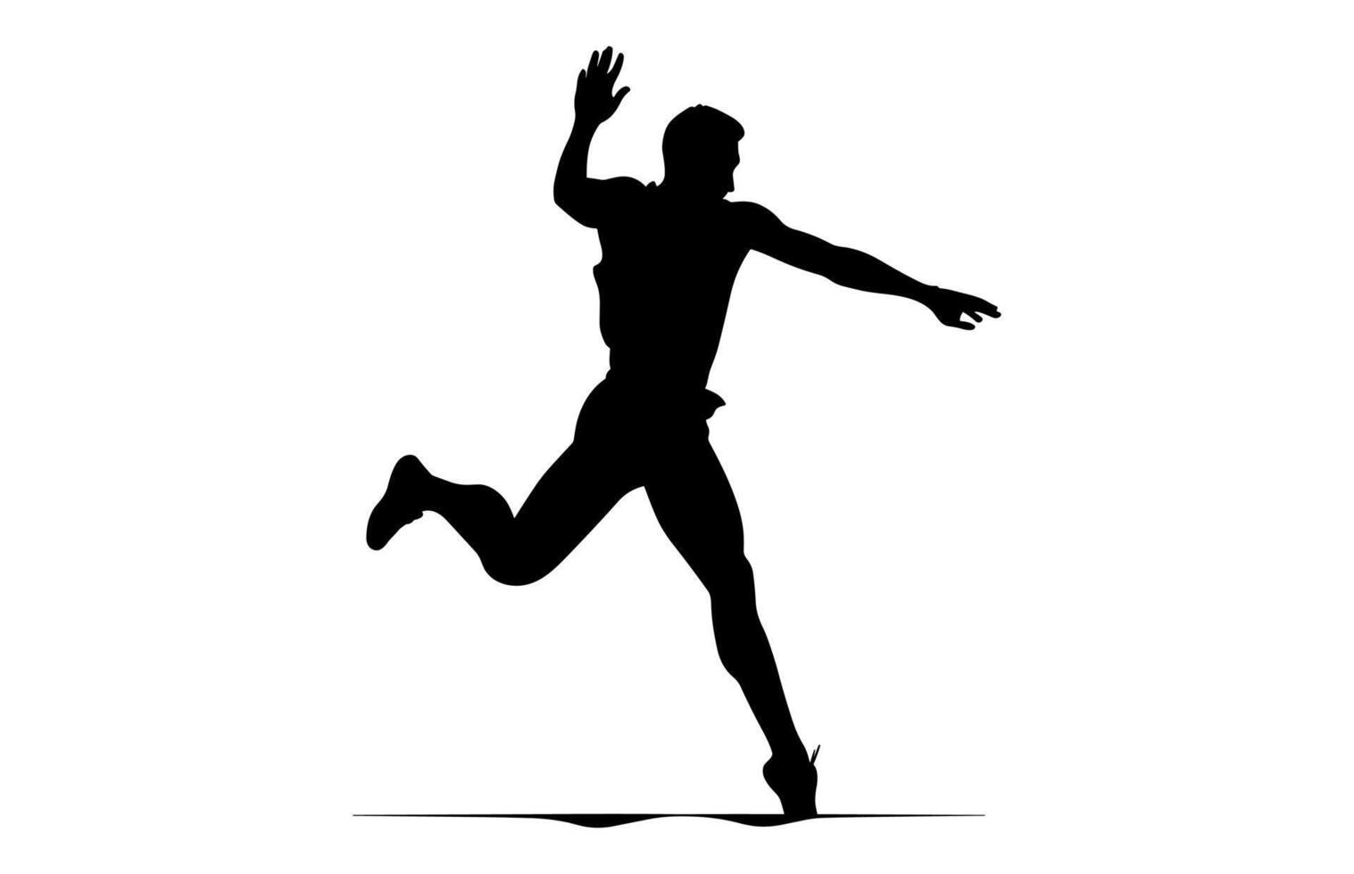 Long Jump Silhouette Clipart vector