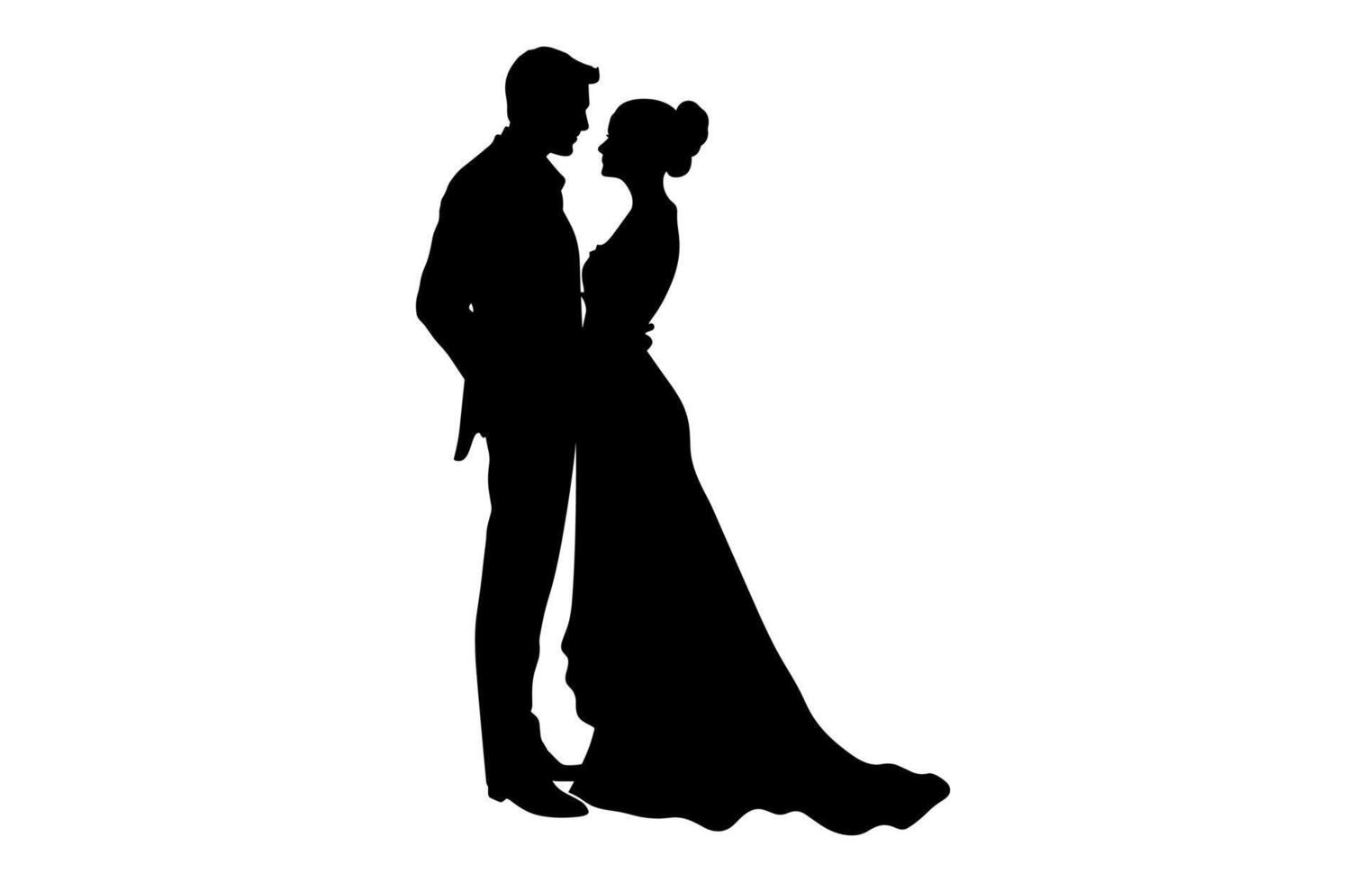Couple Silhouette isolated on a white background vector