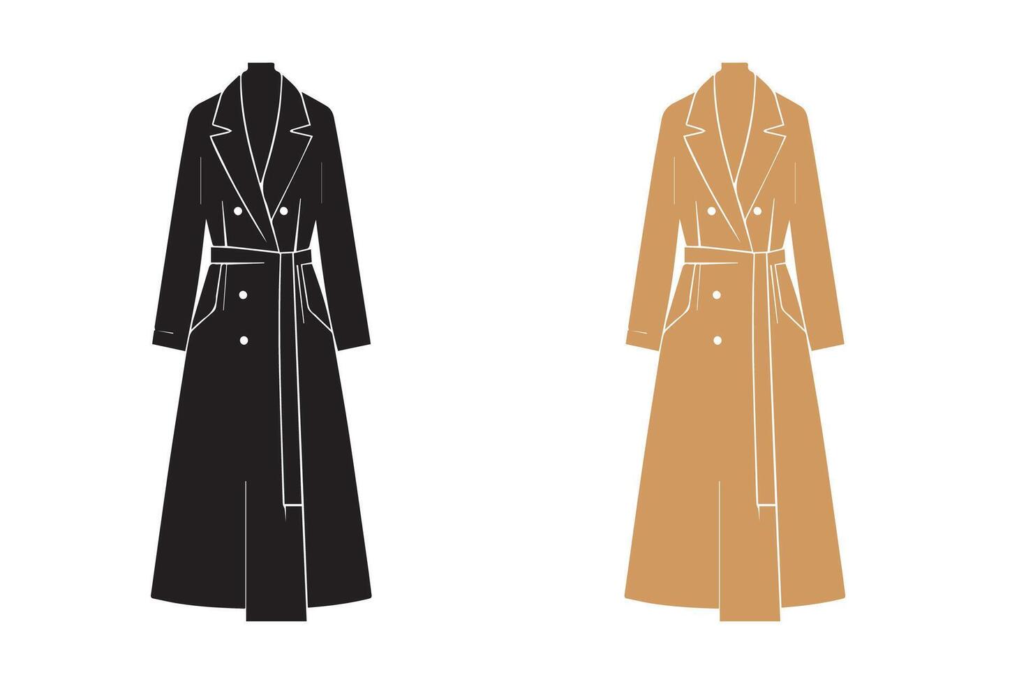 Women Long Suit, Coat or Jacket Illustration vector