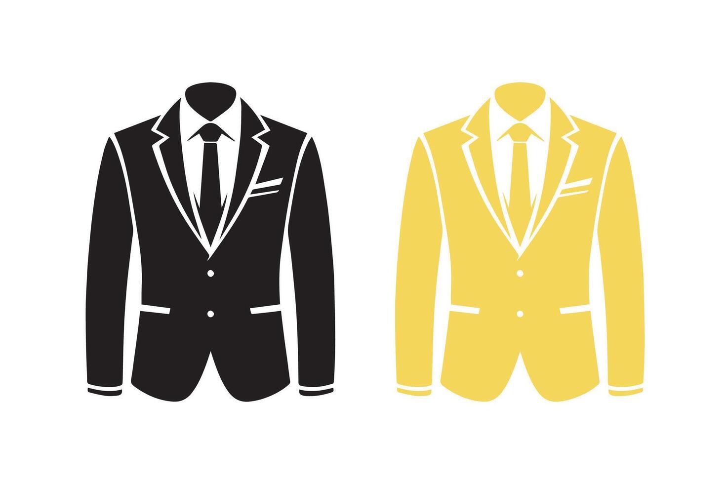 Men Suit, blazer or Jacket symbol silhouette Mockup vector