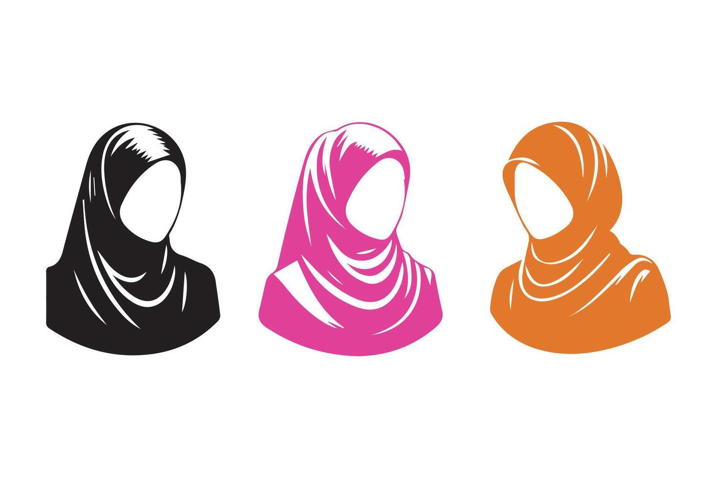 Hijab silhouette Women's Veil clothing Illustration art work vector