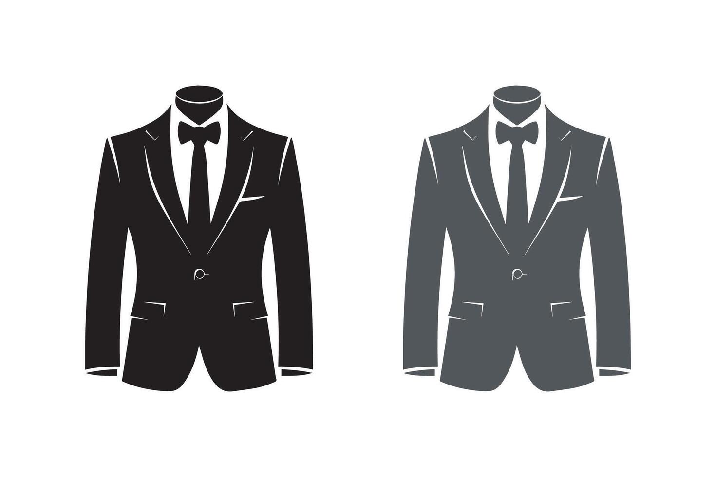 Men Suit, blazer icon silhouette Mockup Illustration vector