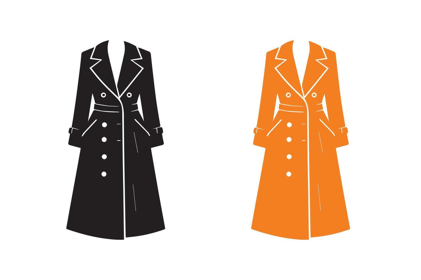 Women Long Coat or Jacket silhouette Illustration vector
