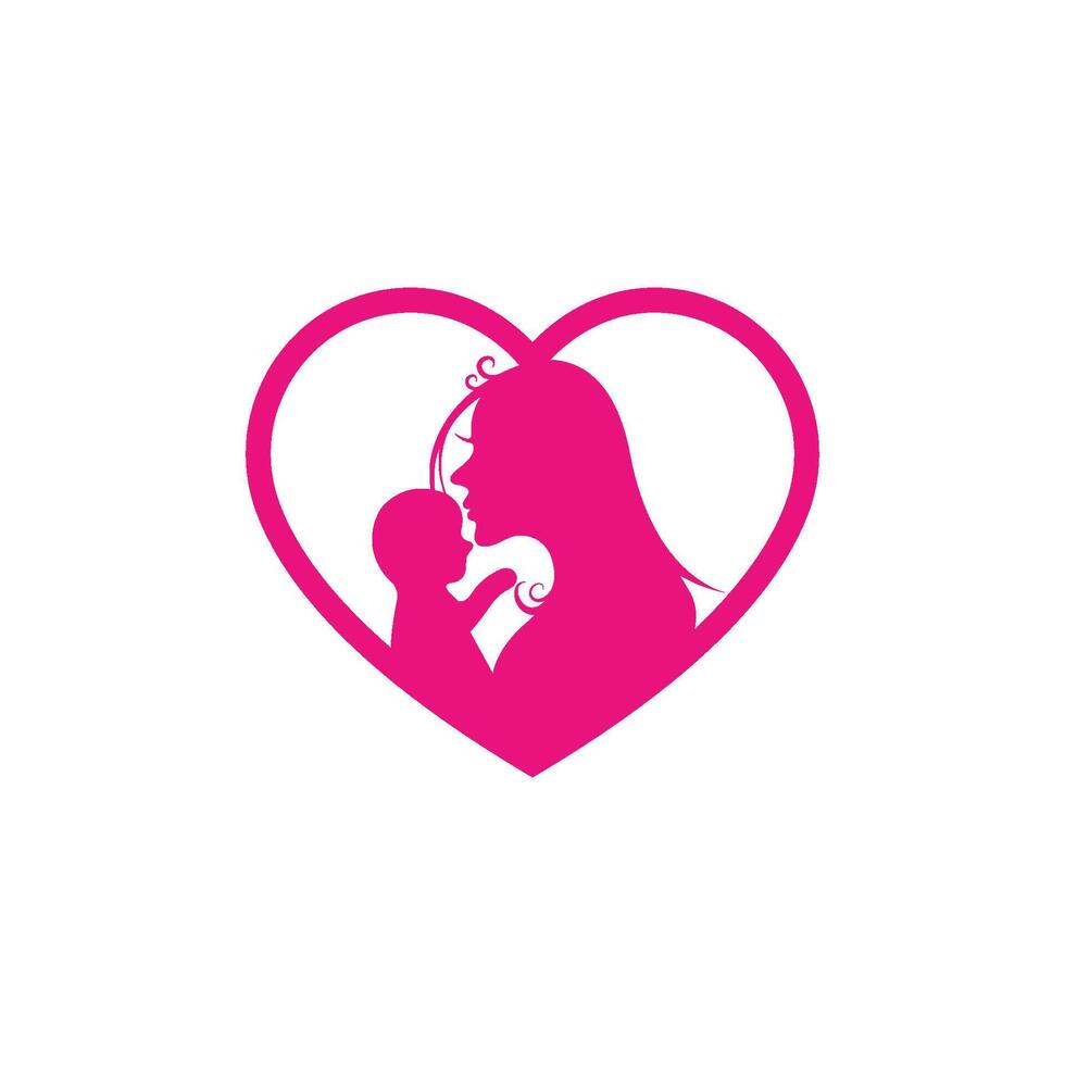 mom and baby illustrration design vector