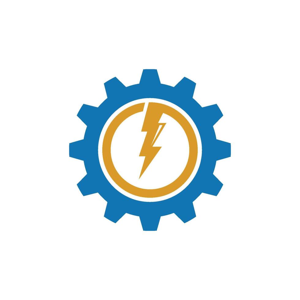 Gear thunder bolt Template icon illustration vector