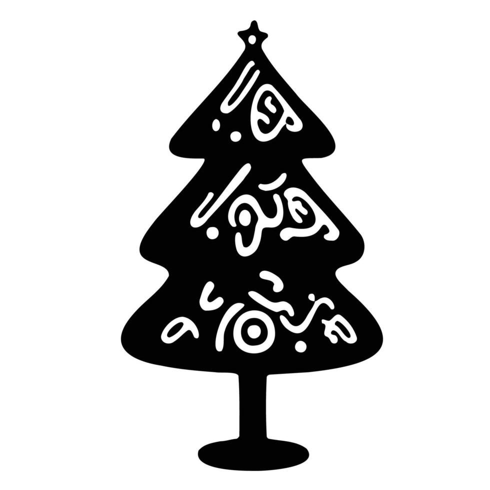 sketch style Christmas trees hand drawn. vector