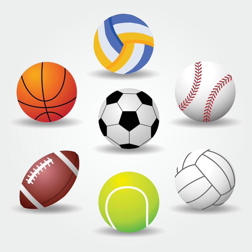 Realistic Ball Collection Of Design vector