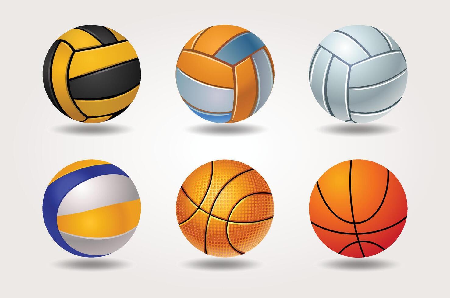 Realistic Ball Collection Of vector