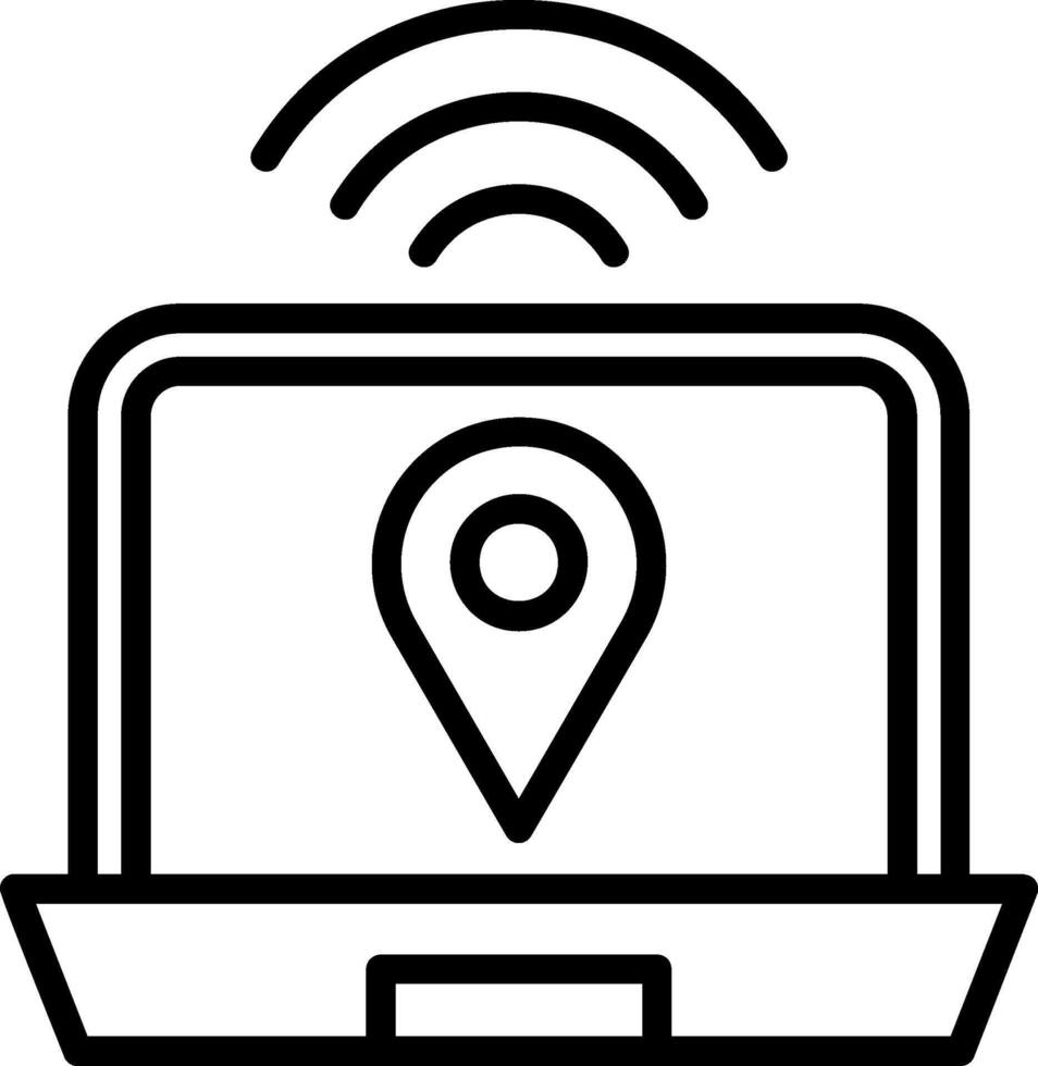 Digital Nomad Hub Line Icon vector