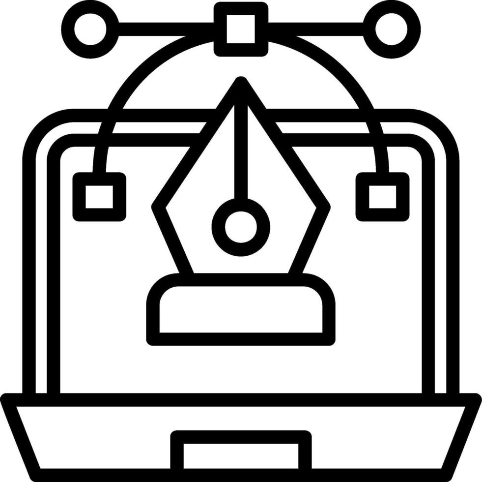 Graphic Designer Line Icon vector