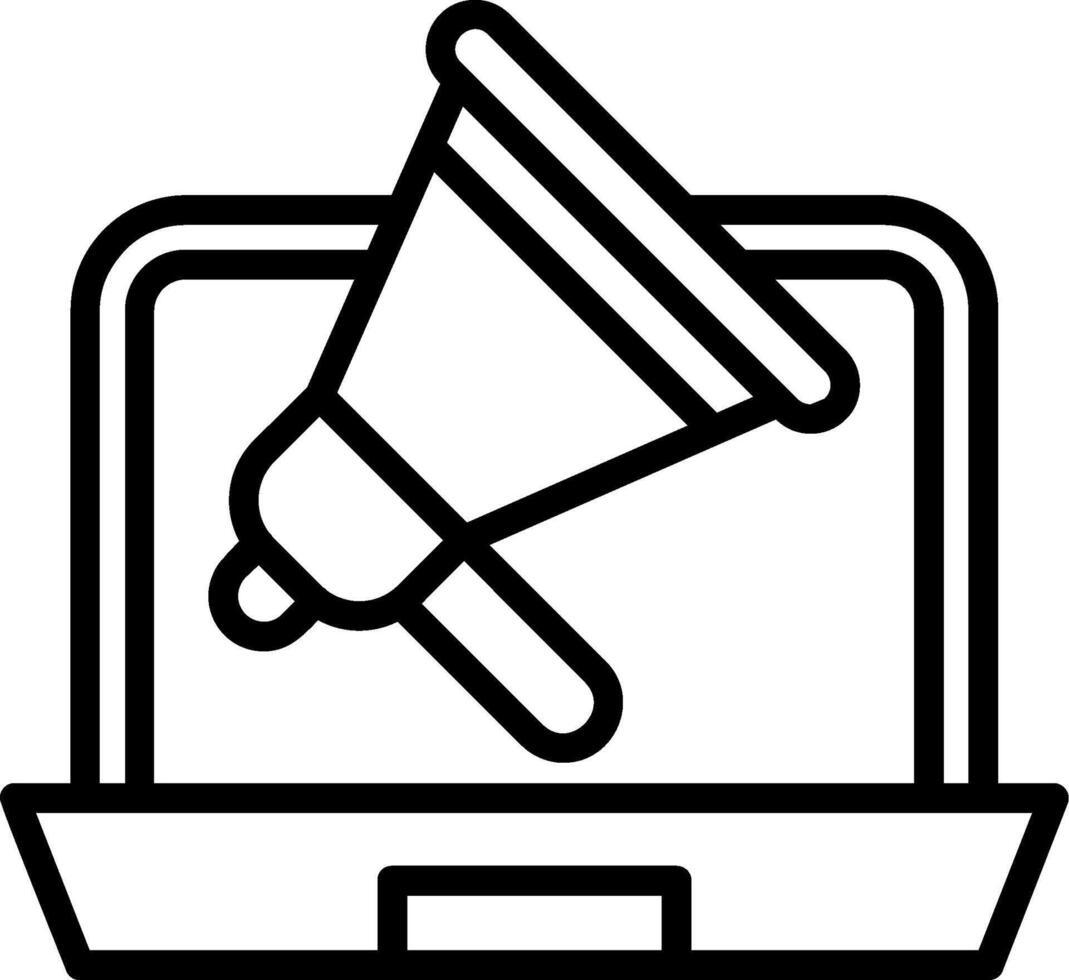 Online Advertising Line Icon vector