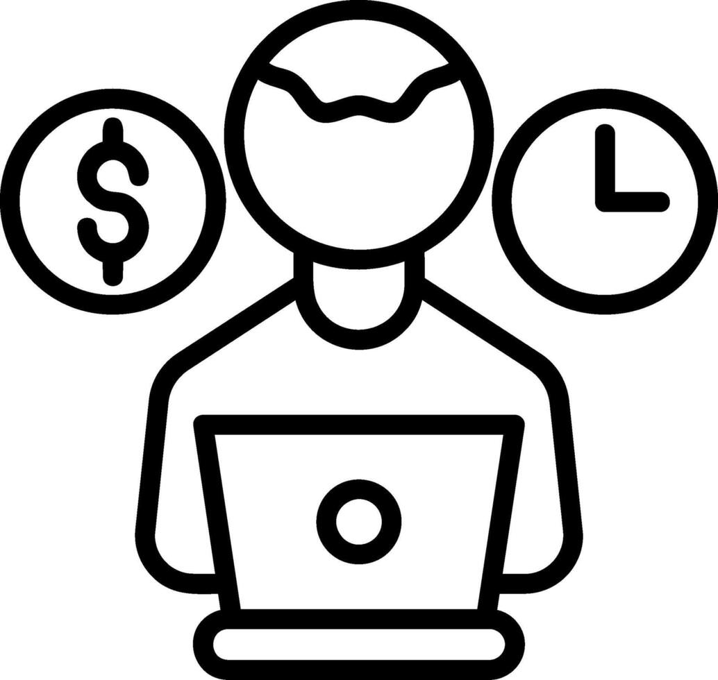 Freelancing Line Icon vector