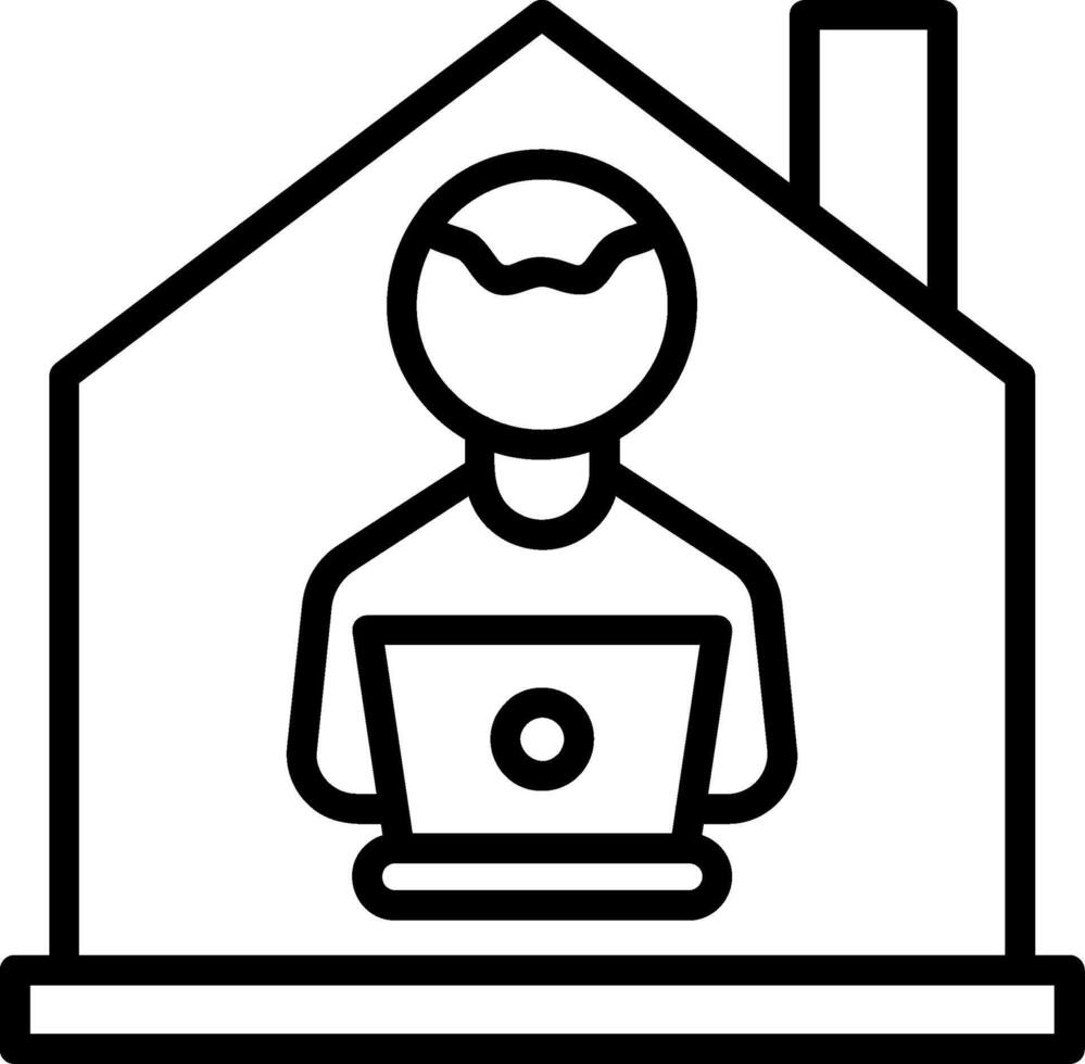 House Sitting Line Icon vector