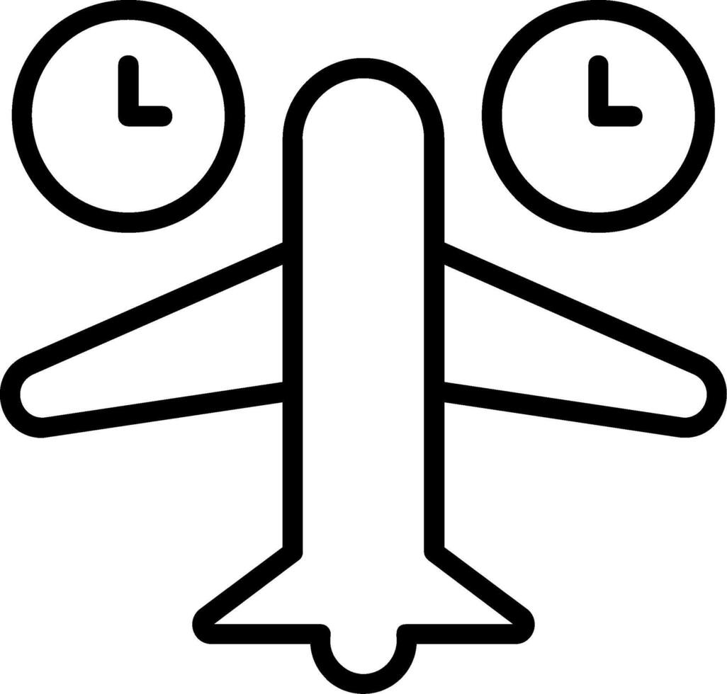 Jet Lag Line Icon vector