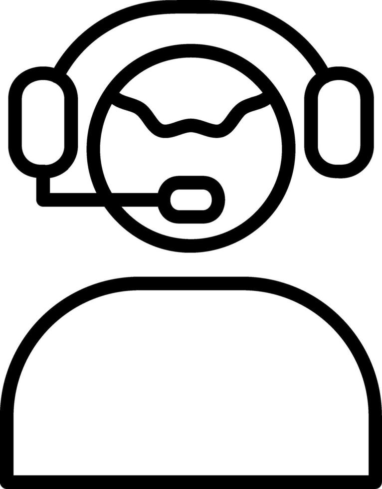 Customer Service Agent Line Icon vector