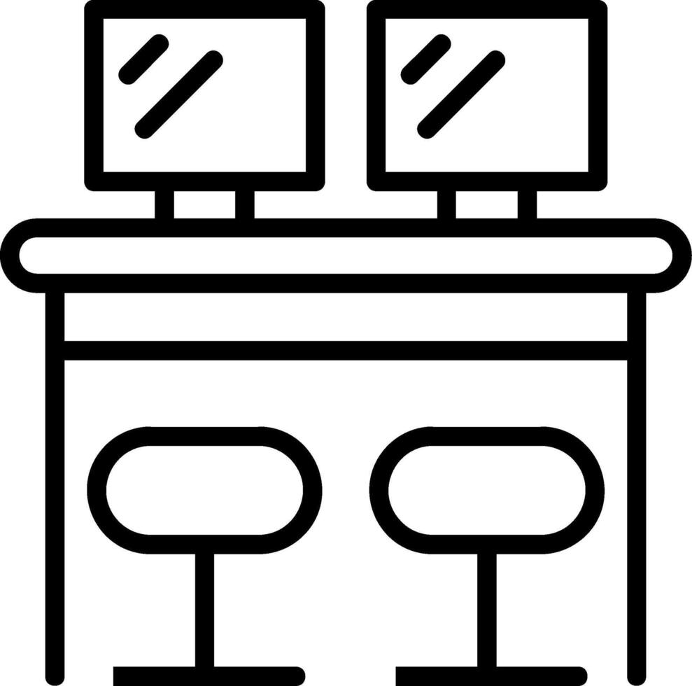 Co Work Space Line Icon vector