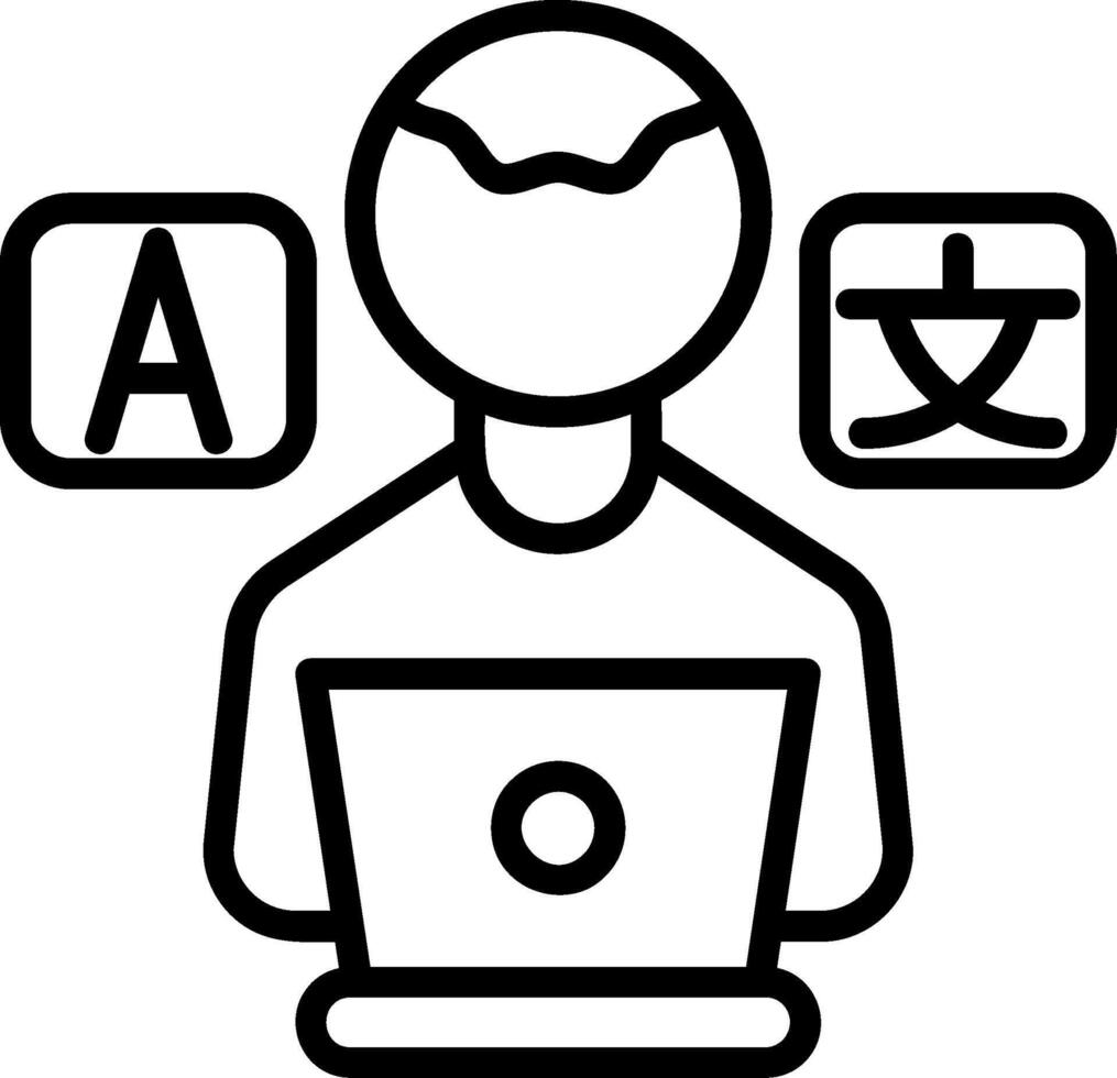 Freelance Translator Line Icon vector