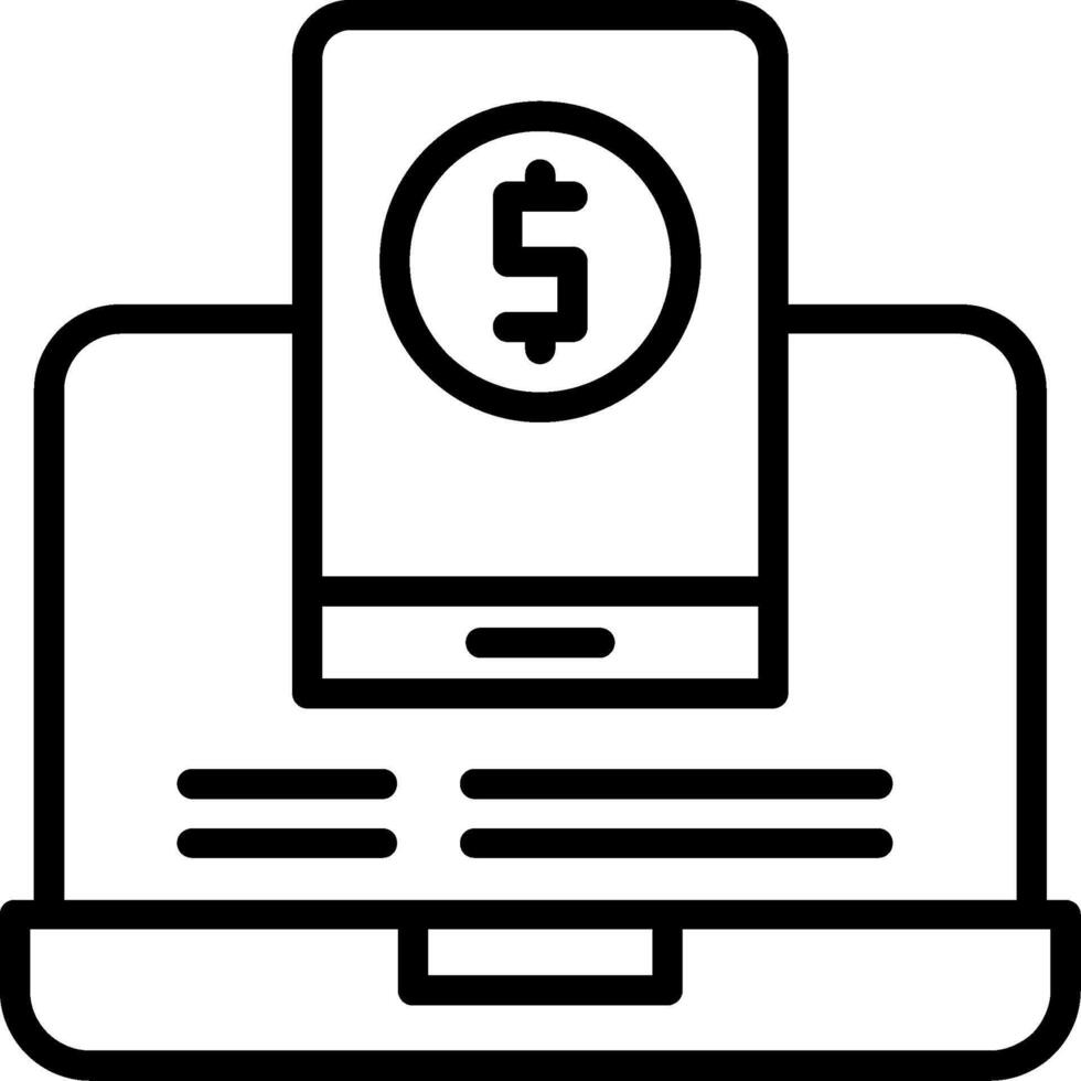 Online Business Line Icon vector