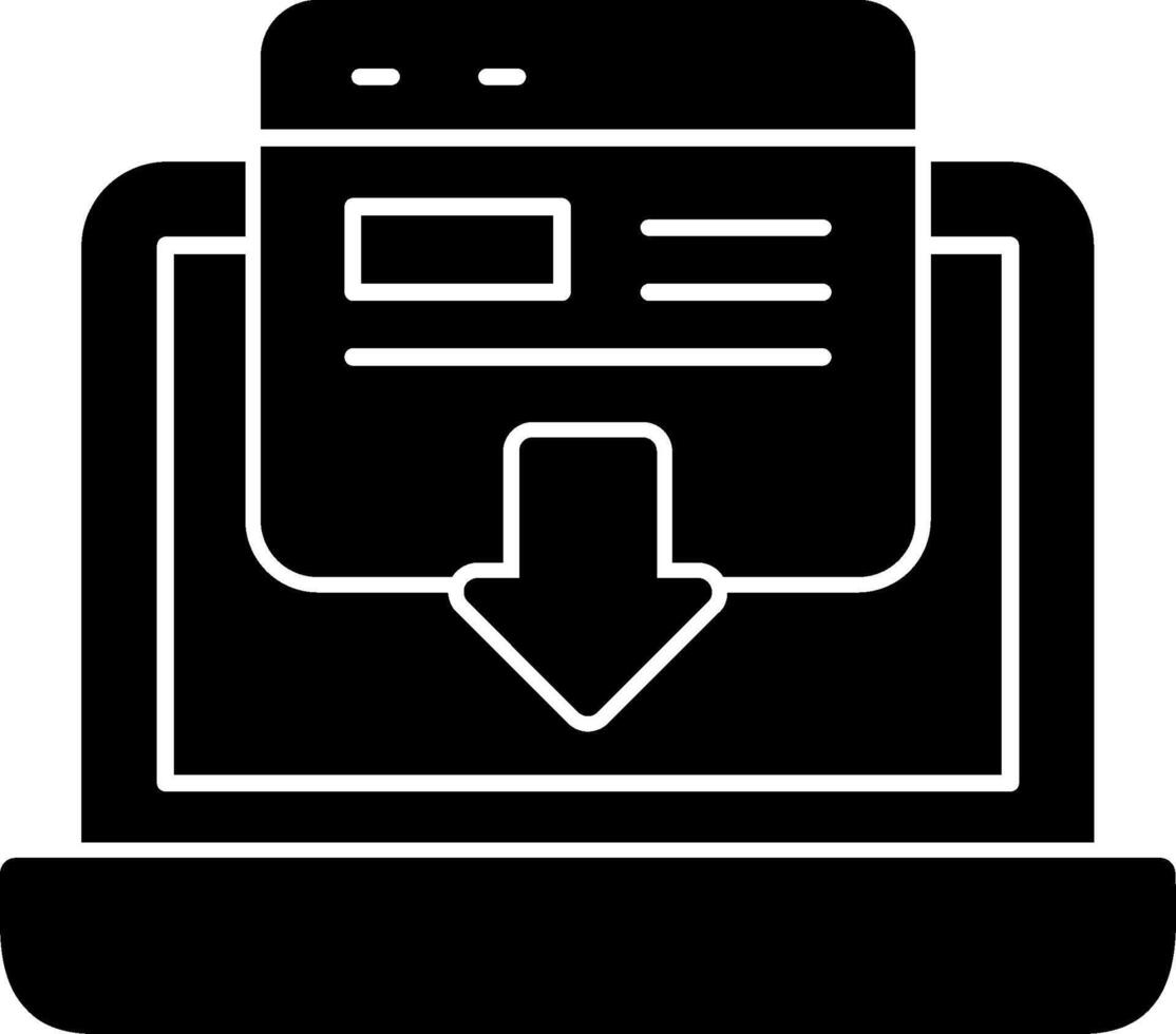Landing Page Glyph Icon vector