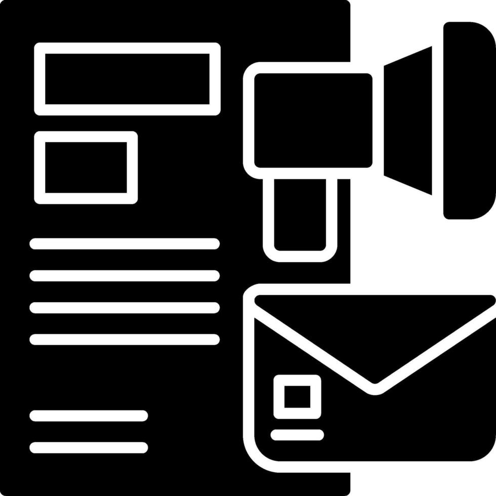 Email Direct Marketing Glyph Icon vector