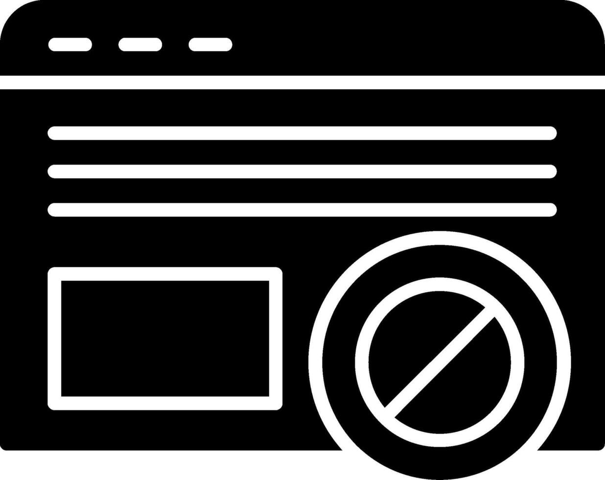 Ad Blocker Glyph Icon vector