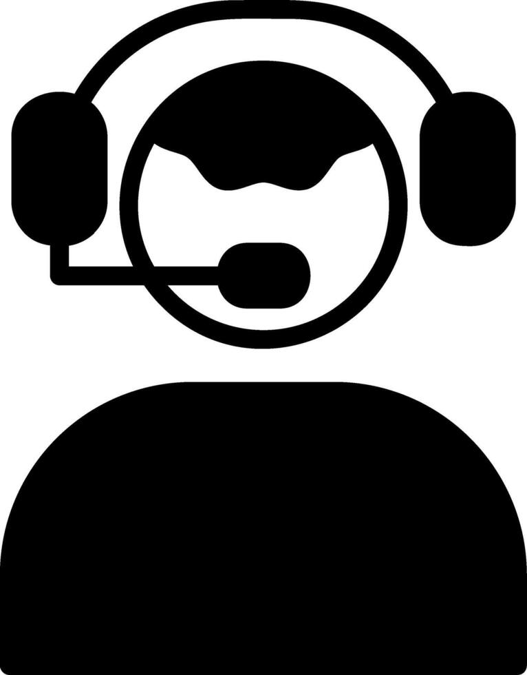 Customer Service Agent Glyph Icon vector