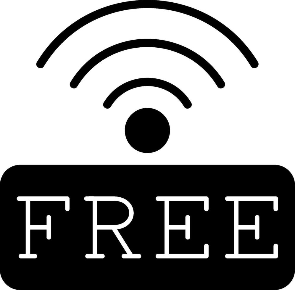 Free Wifi Glyph Icon vector