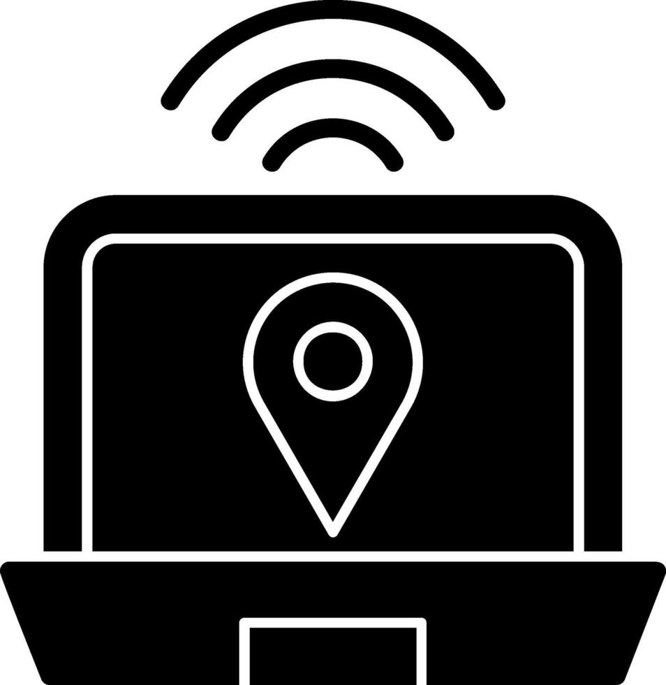 Digital Nomad Hub Glyph Icon vector