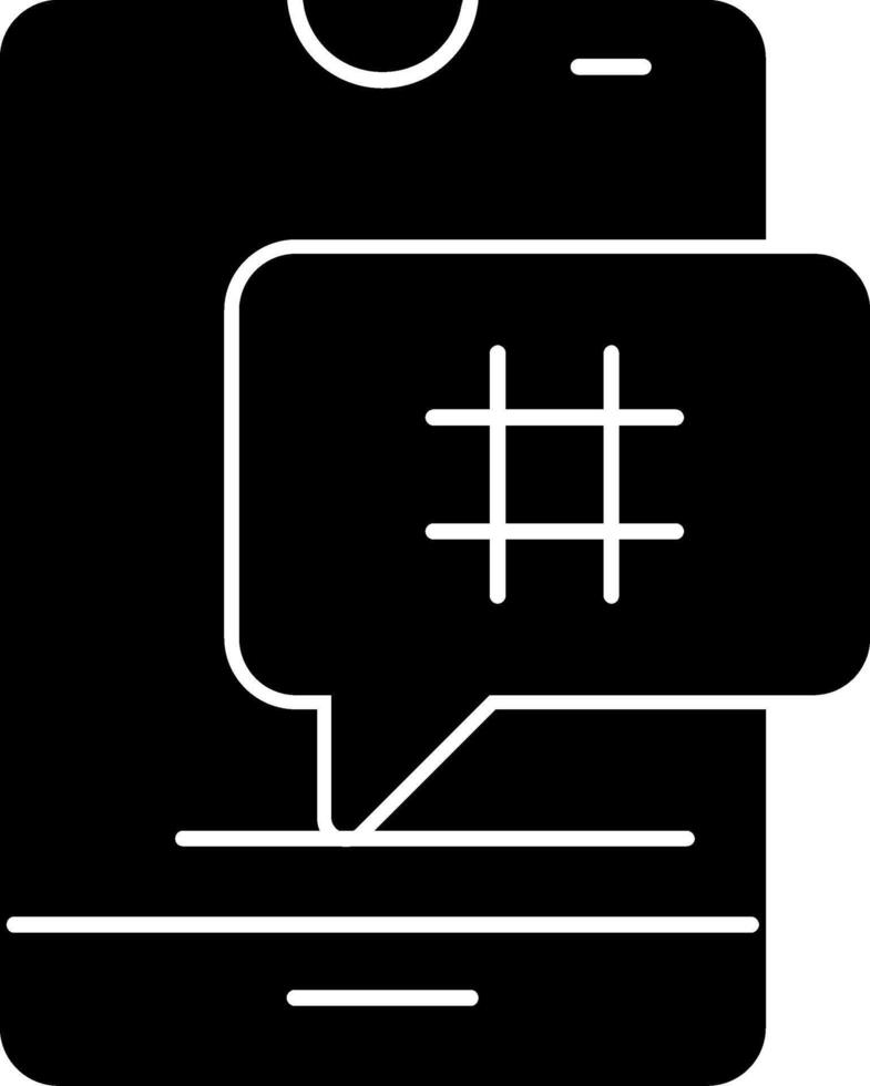 Hashtag Glyph Icon vector