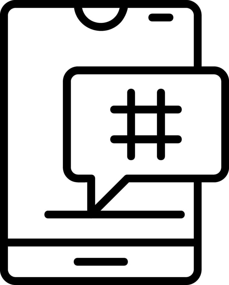 Hashtag Line Icon vector