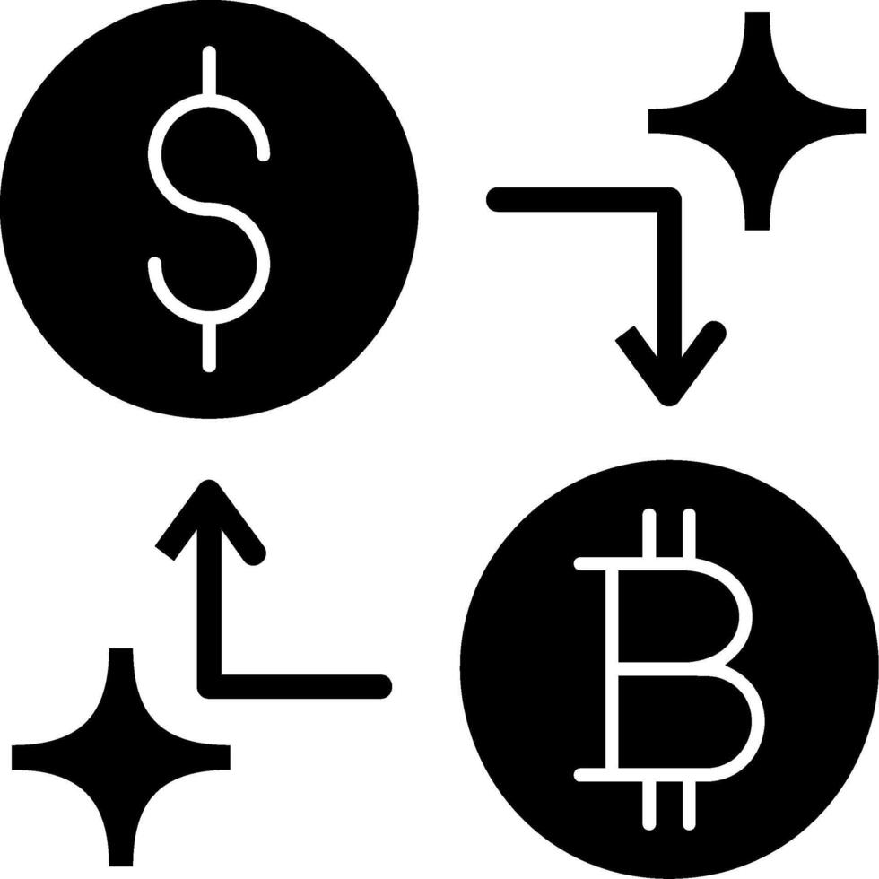 Currency Exchange Glyph Icon vector